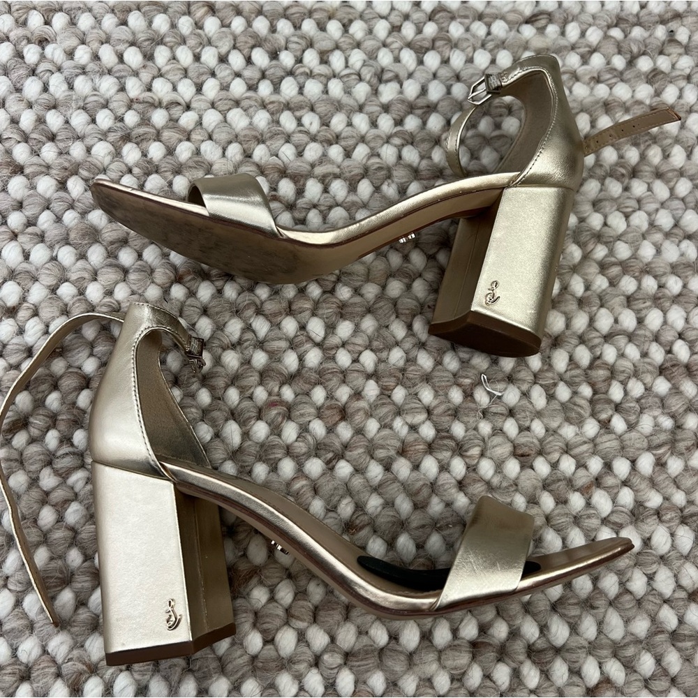 Sam Edelman gold block heel